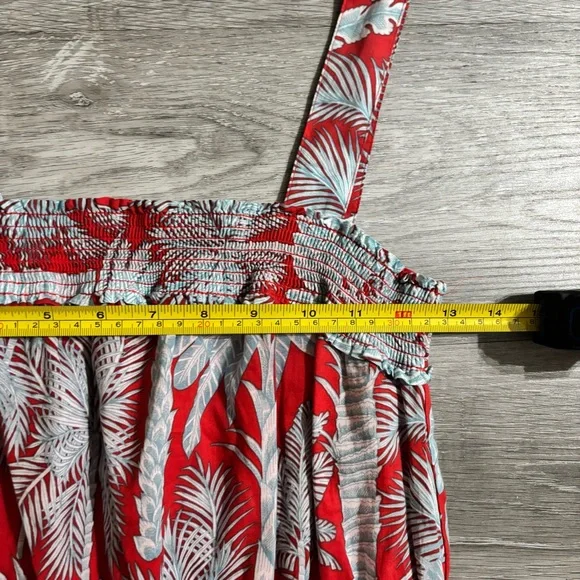 Talbots Oasis Palm Voile Fit and Flare Dress Size 2 Petite Resortwear Beach Vaca - Picture 5 of 8